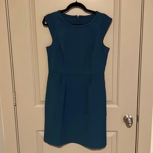 Loft blue sleeveless sheath dress